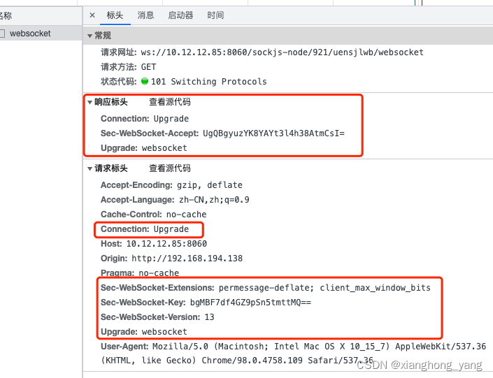 WebSocket。