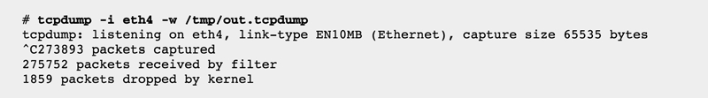 tcpdump 被丢弃的数据包