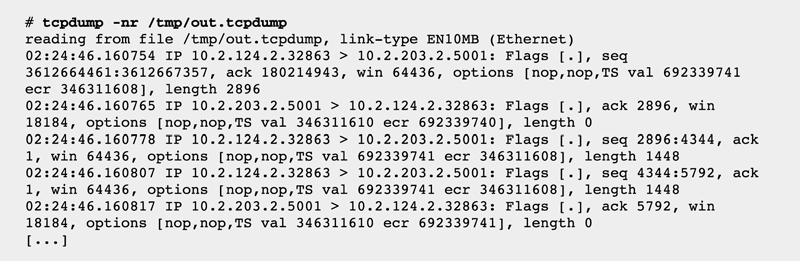 tcpdump 分析数据包文件